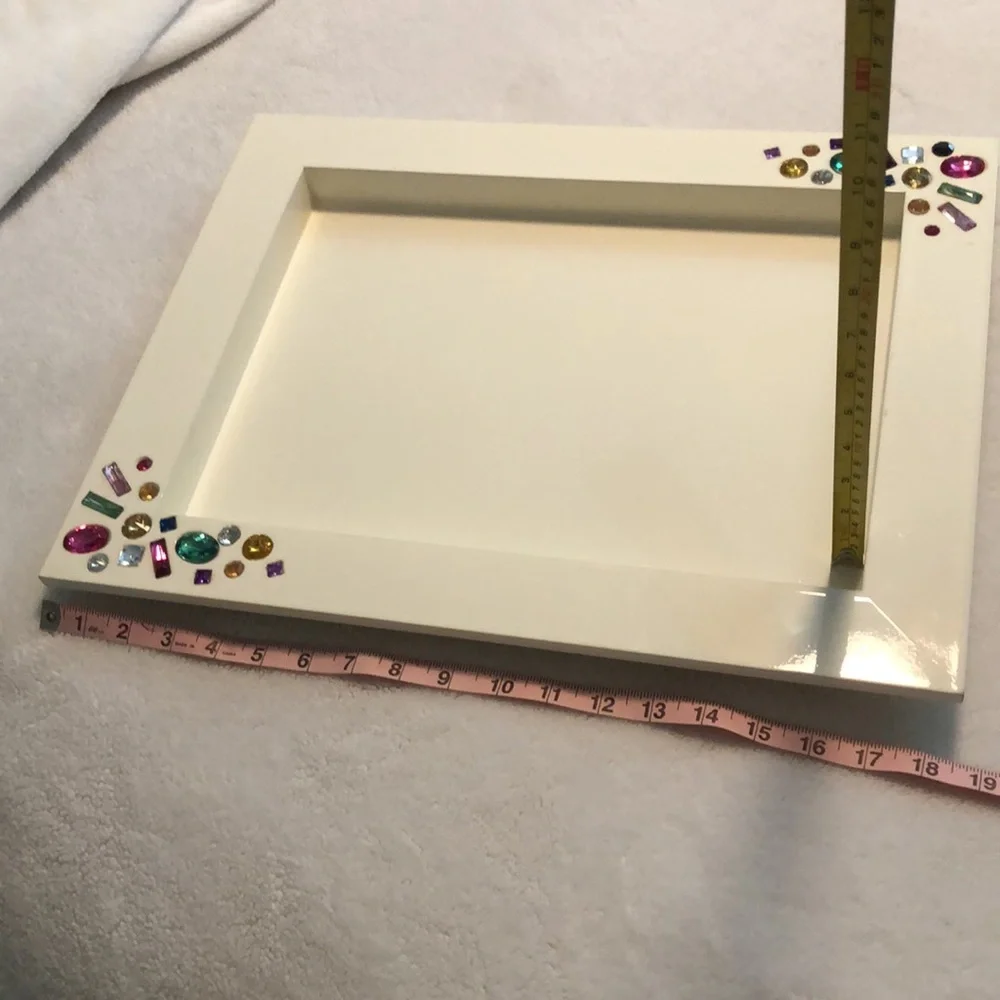 Z Gallerie Tray💖Decorative Gem-Embellished White Tray! For serving or your lap!